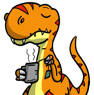 Dessin du Thé-Rex, personnage de la BD « La Chaîne Météore »